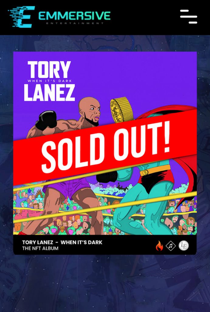 Tory Lanez first NFT music streaming album in the dark sold out