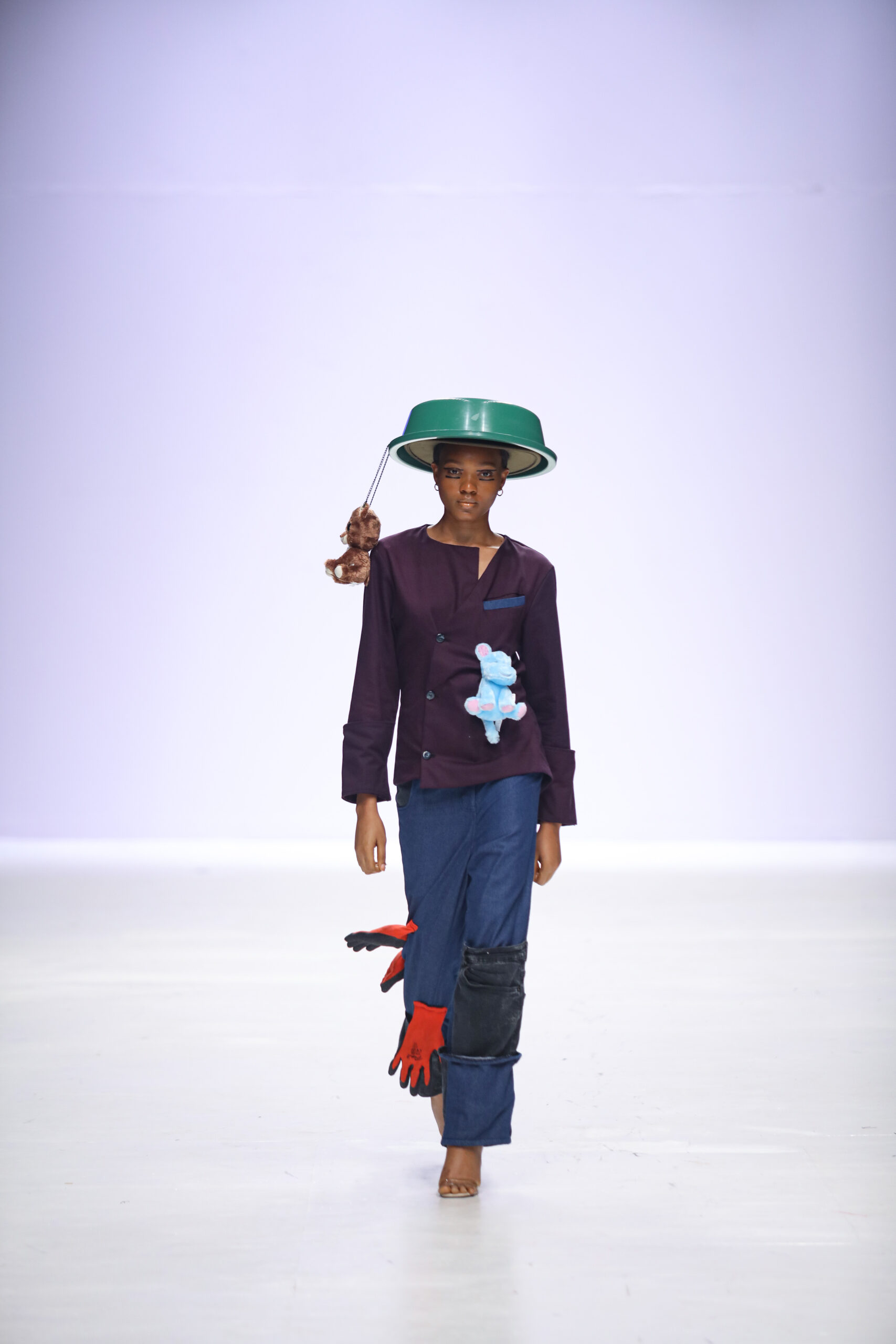Look one from LFW's green access 2022 finalist - SVL designs
