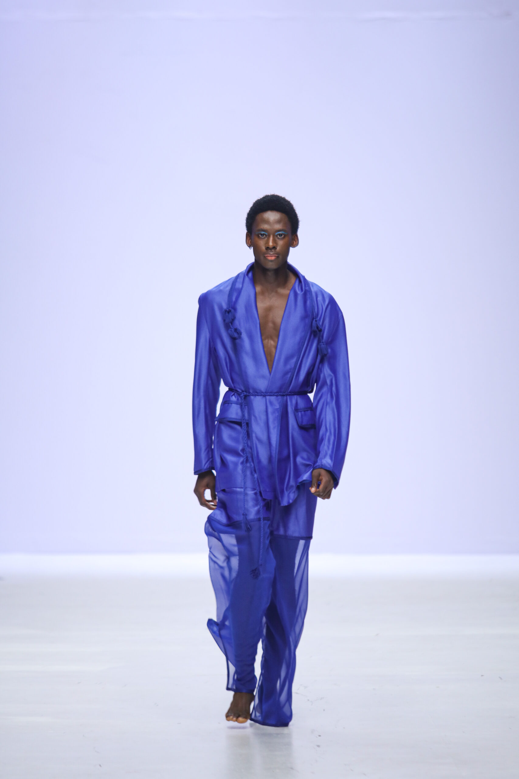 Look one from LFW's green access 2022 finalist - Sahrzad designs